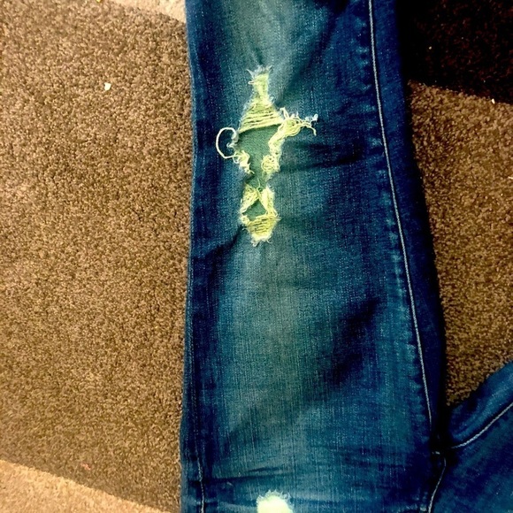 Koral Greenish tint Distressed Ankle Skinny Jeans  Sz 25​ - Picture 6 of 6